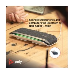Poly Sync 40M Smart Speakerphone - Wireless Excellence for Crystal-Clear Calls (0197029590480)